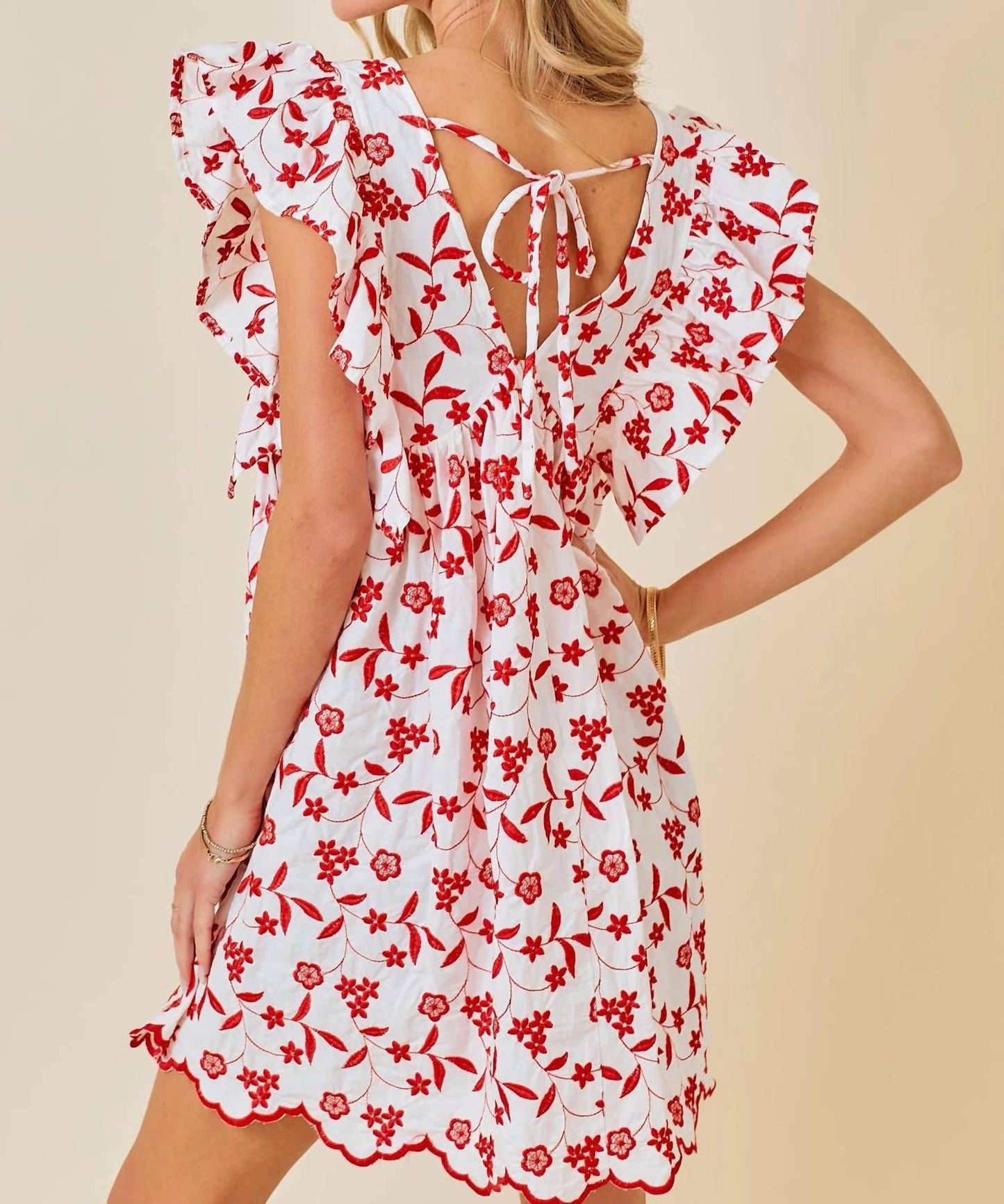 Day + Moon - Embroidered Floral Dress