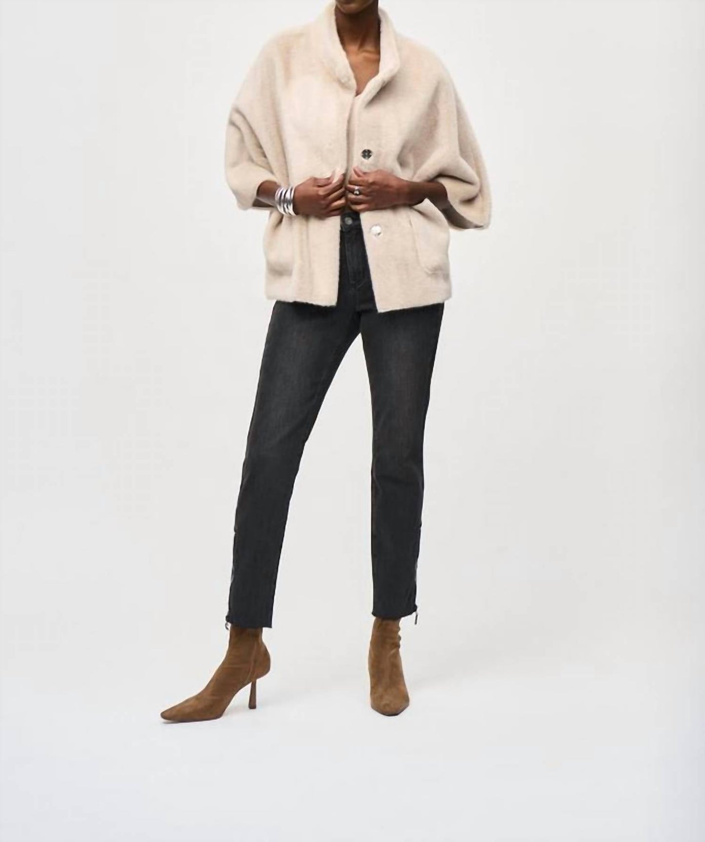 Joseph Ribkoff - Faux Fur Suede Jacket