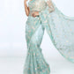 Zaalima Fashion - Mint Green Hand-embroidered Organza Saree