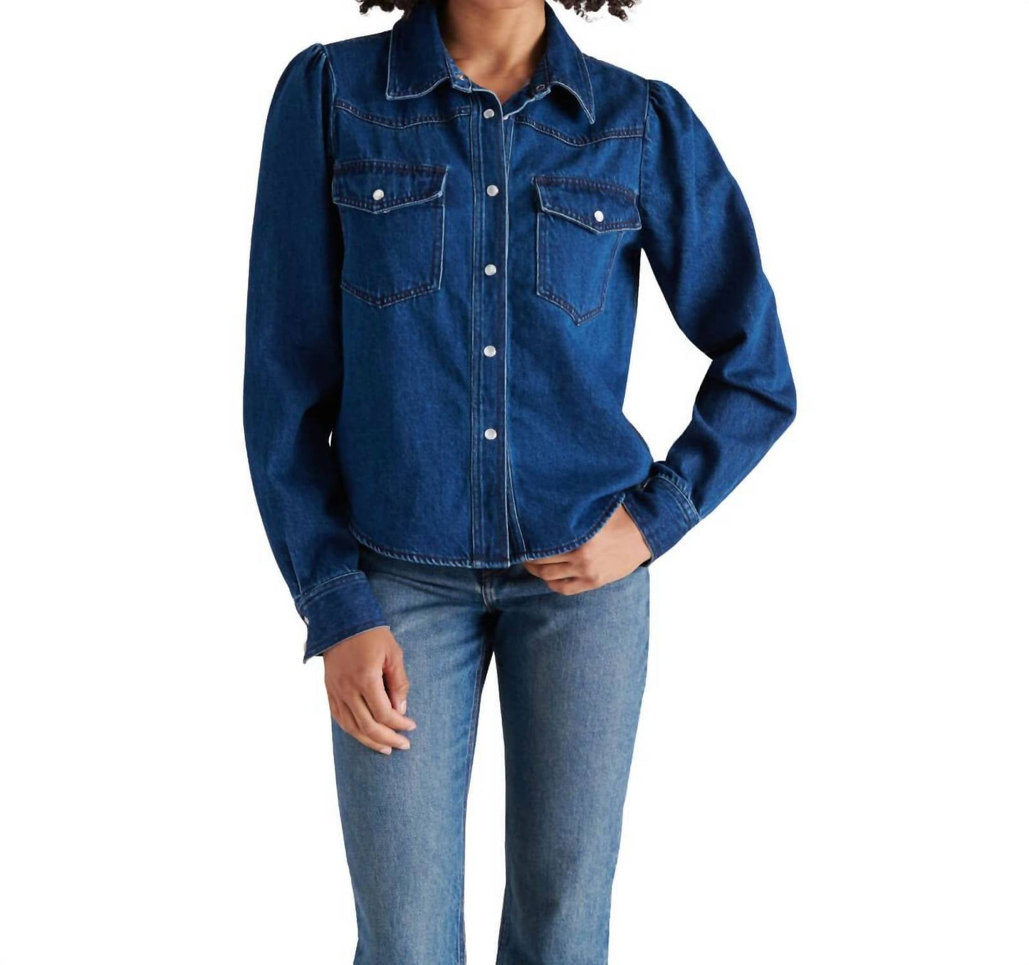 Steve Madden - Charley Denim Button Front Top