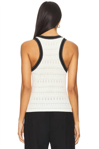 Autumn Cashmere - Pointelle Racer Back Saddle Stitching Tank