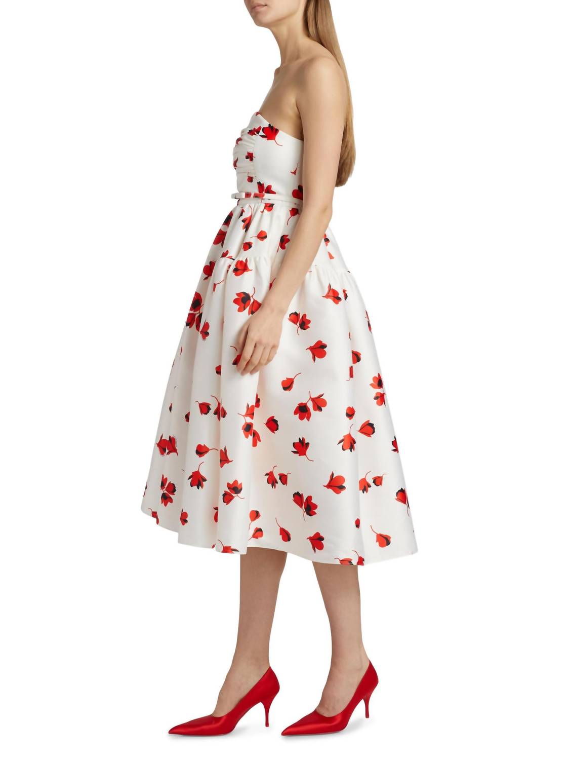 Self-Portrait - Floral Print Taffeta Midi Dress