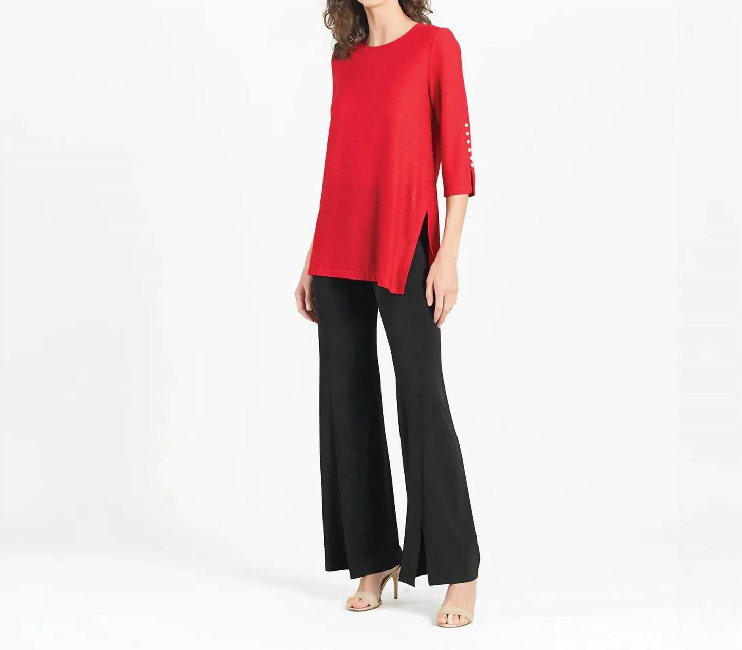 Clara Sunwoo - Pearl Cuff Asymmetrical Reverse Hi-low Tunic
