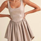 Klesis - Bustier Top Gathered Flare Skirt Mini Dress