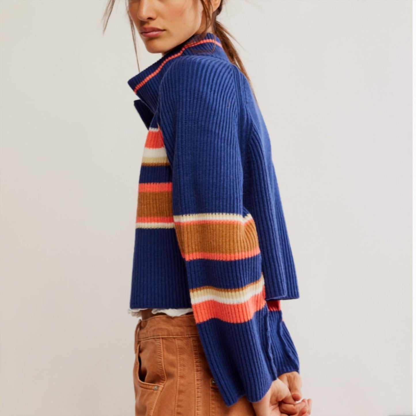 Free People - Striped Greta Half Zip Combo