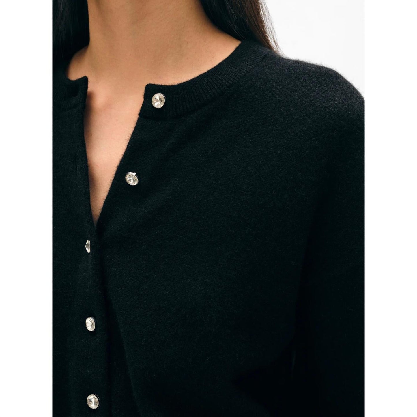 White + Warren - Cashmere Rhinestone Cardigan