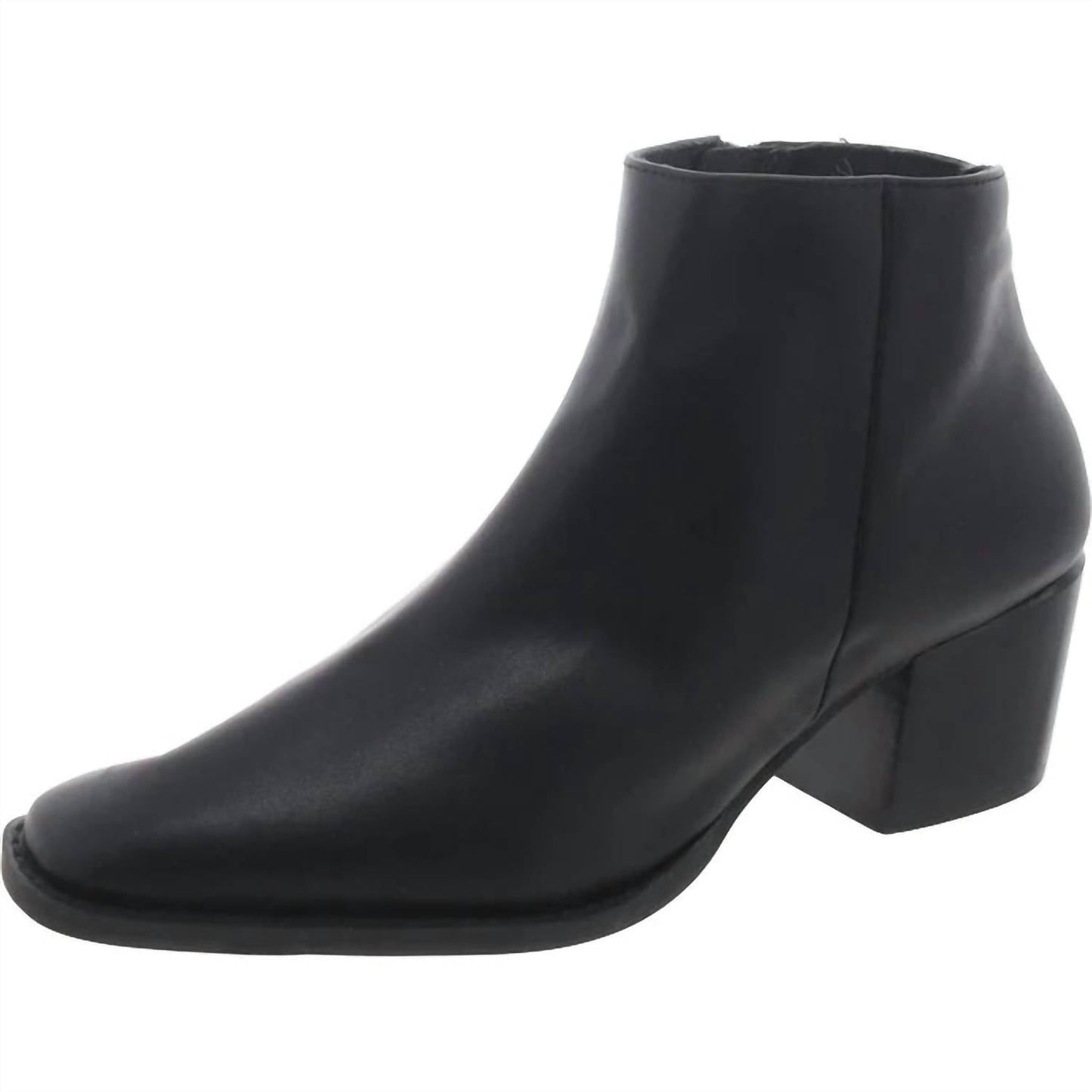 Linea Paolo - Women's Faux Leather Block Heel Ankle Boots