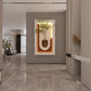 Adjustable 3 Color LED Sandstone Wall Decor with Simulated Plants, Vase & Rabbit Statue