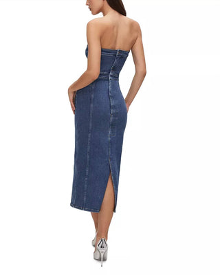 Good American - Denim Tube Midi Dress