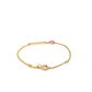 14k Yellow Gold 5 1/2 inch Childrens ID Bracelet with Enameled Heart