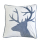 Holiday Reindeer Velvet Accent Pillow 20x20 – White and Gray with Insert