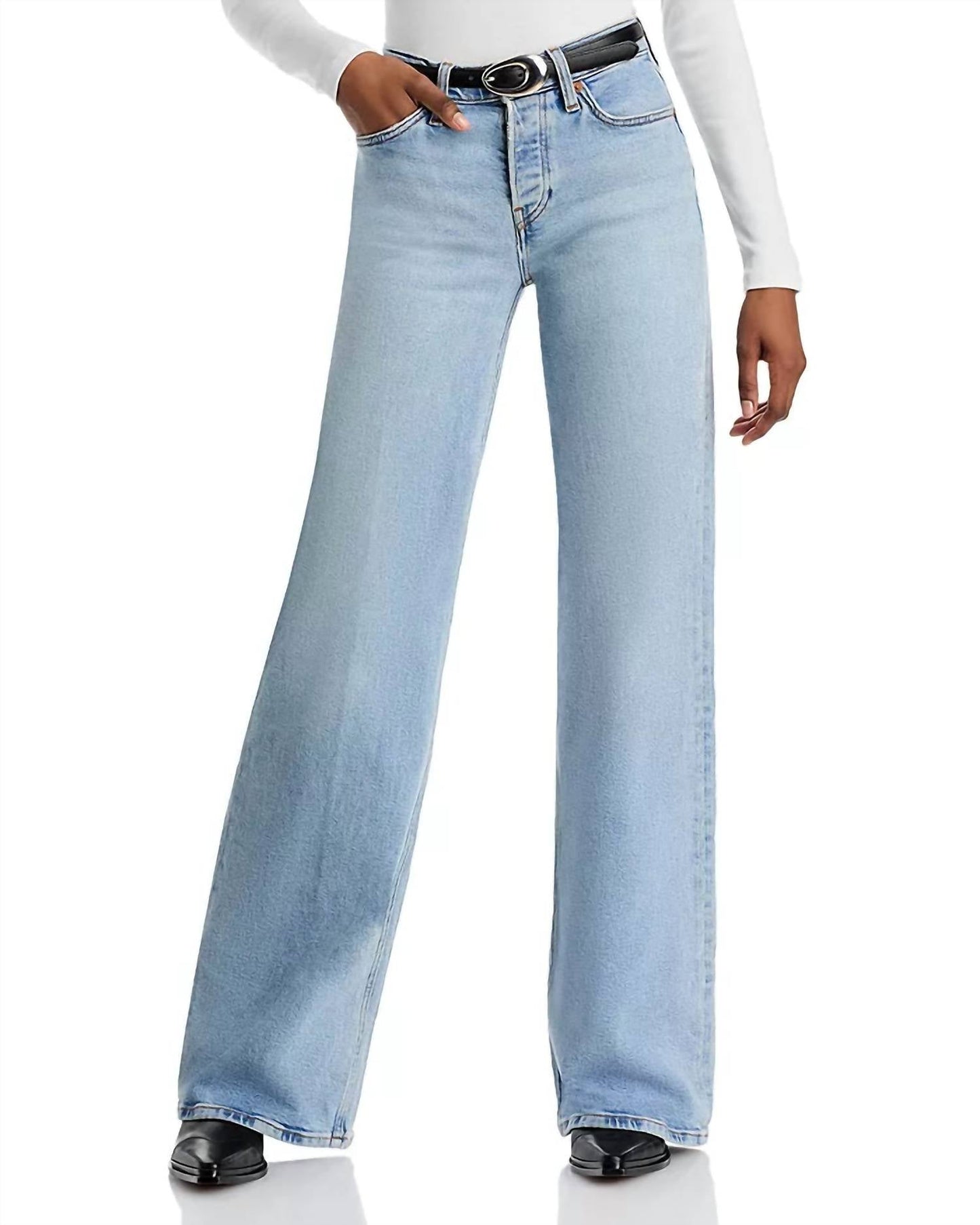 Re/Done - Mid Rise Wide Leg Jeans