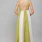Fate - Linen Blend Colorblock A-line Halter Dress