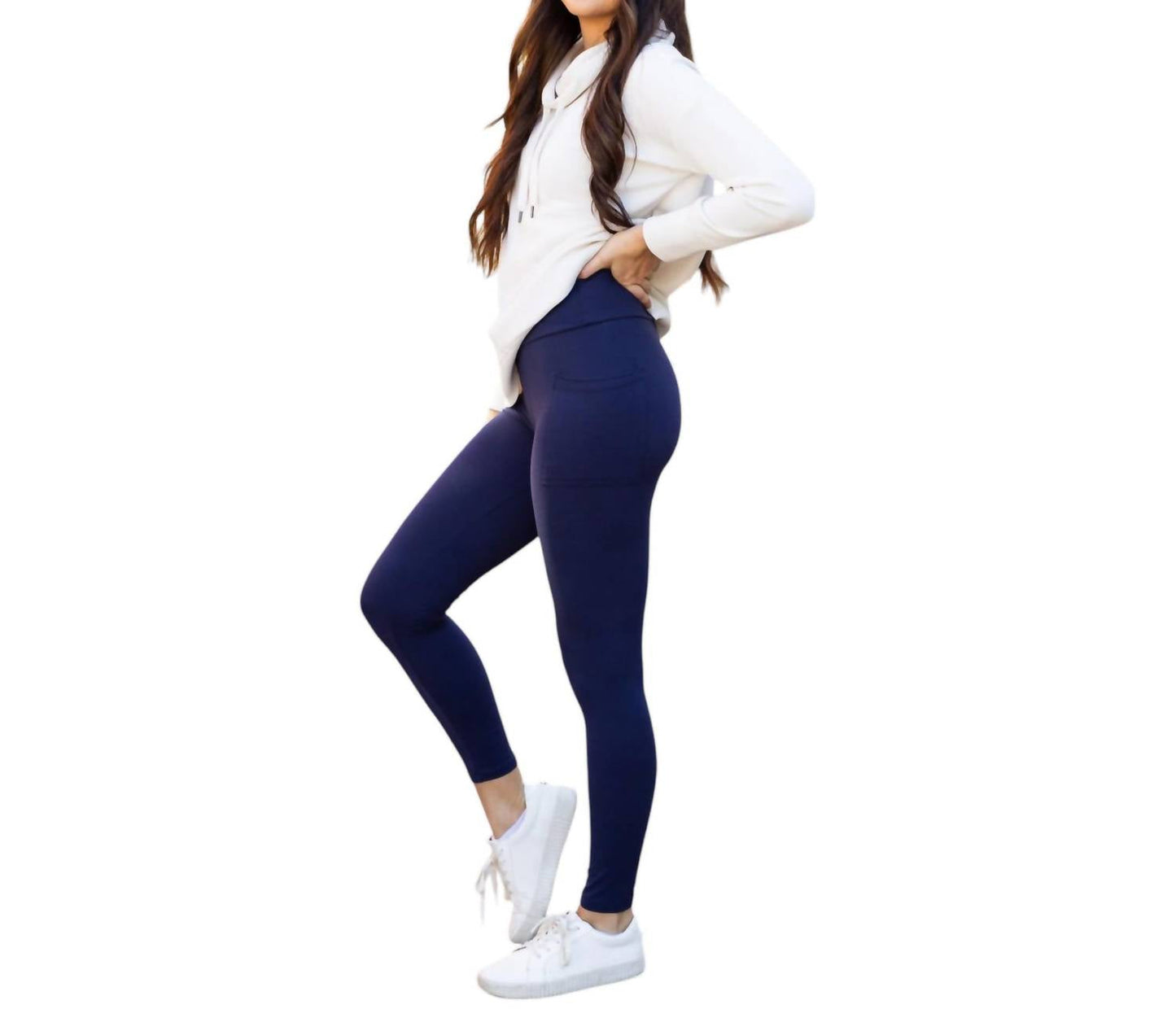 Julia Rose - Nadia Crossover Full Length Leggings with Pockets