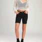 Free People - Avery Denim Bermuda Frayed Hem Shorts
