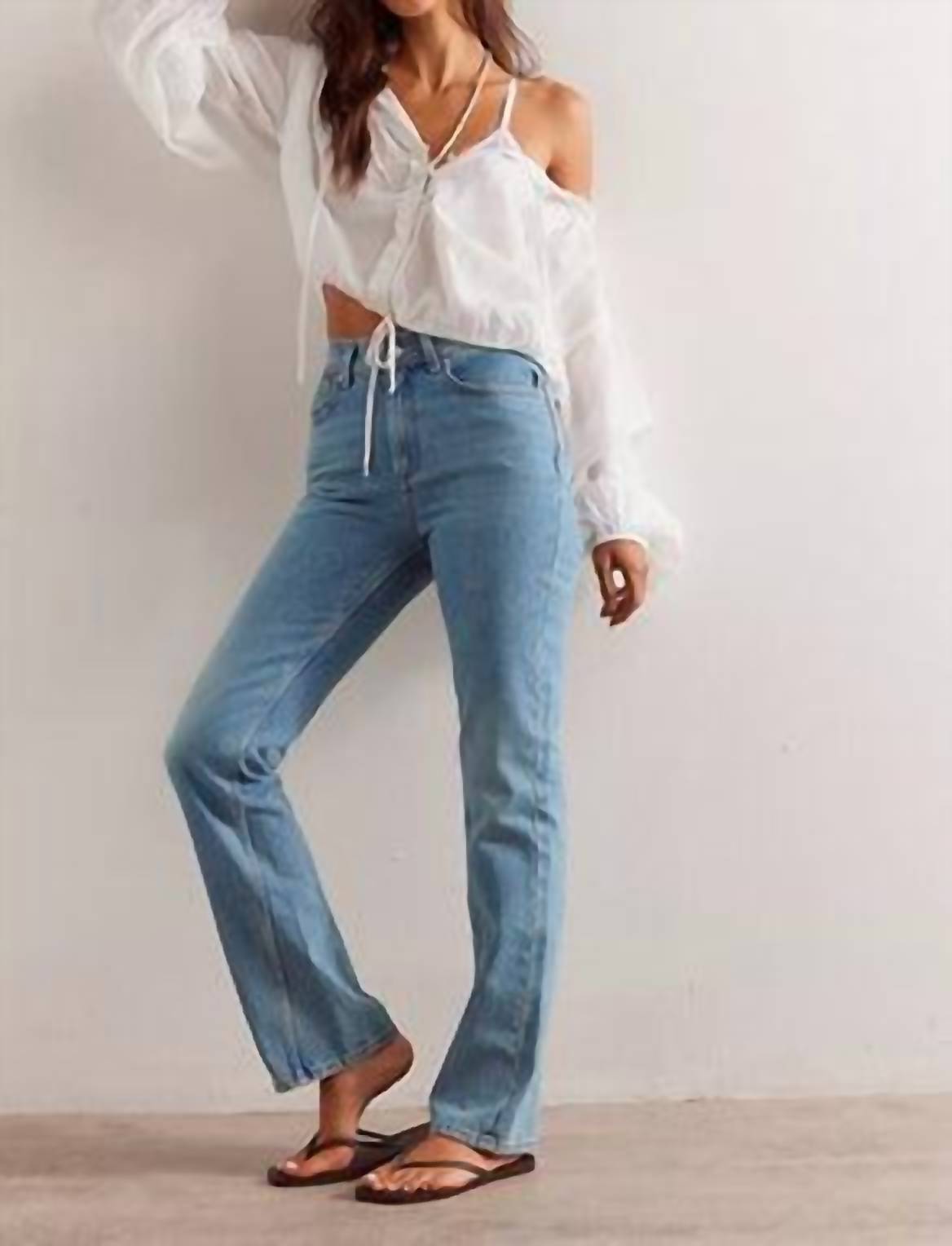 Free People - Xena High Rise Slim Straight Jeans