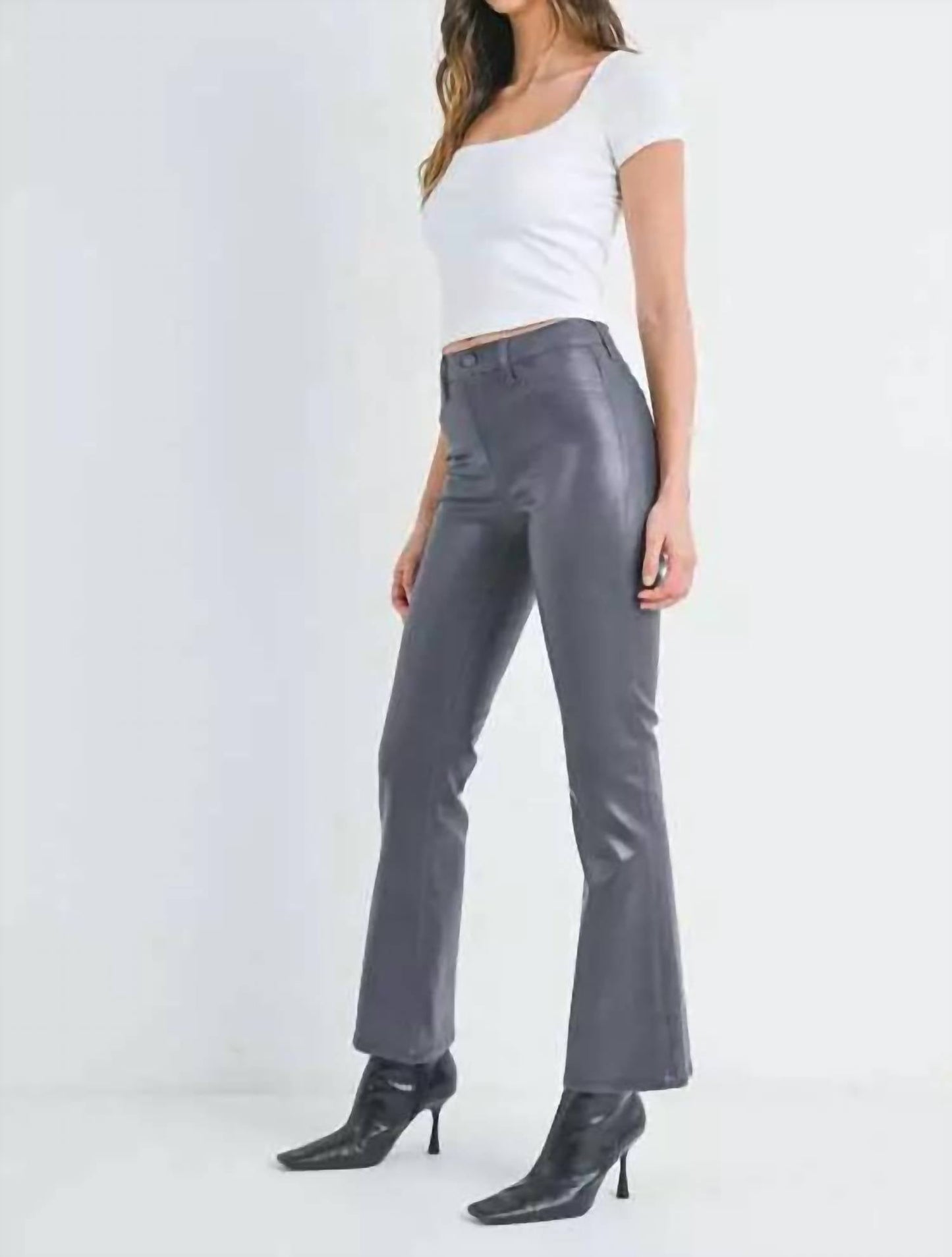 Just Black Denim - Coated Slim Bootcut Jean