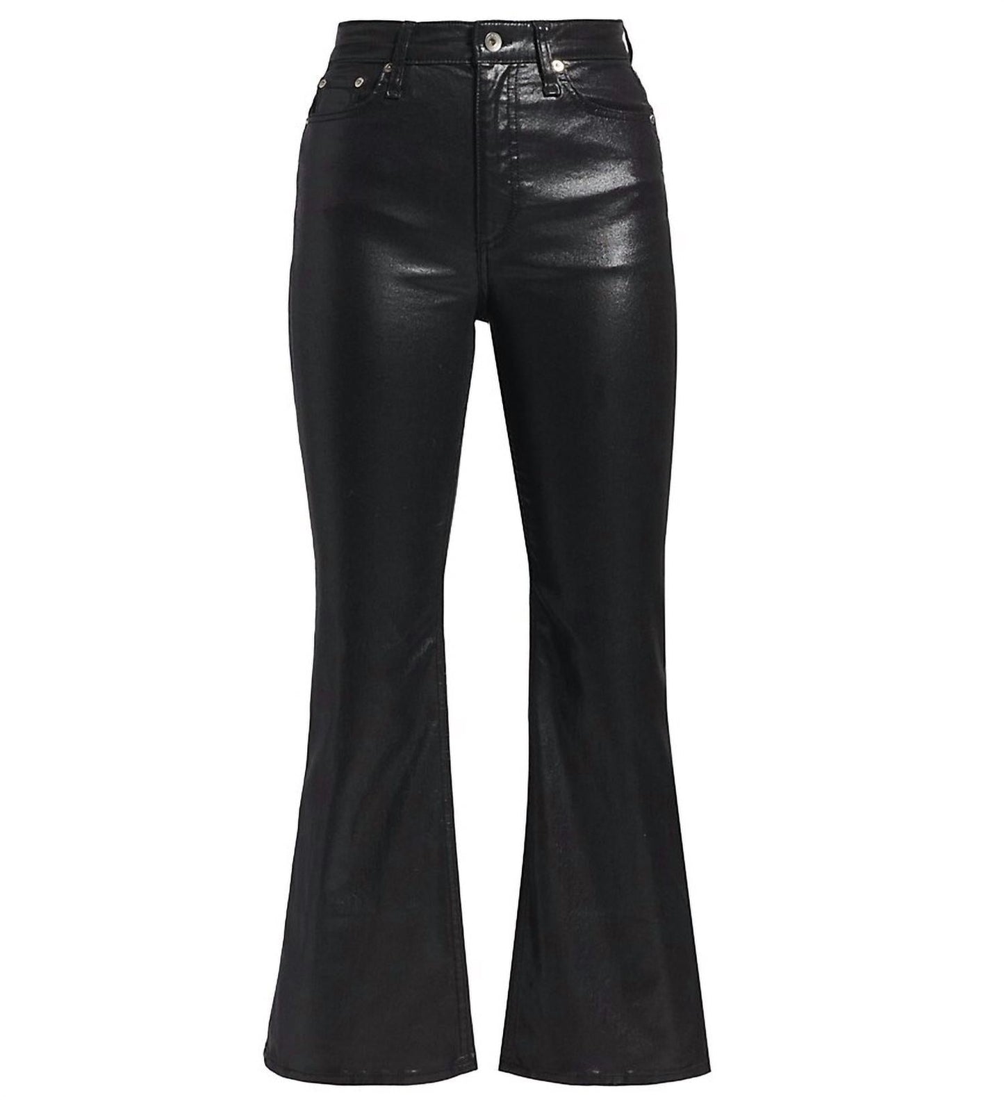 Rag & Bone - Casey Coated High-Rise Ankle Flare Jean