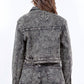 American Bazi - Chic Cropped Zip-up Bleached Jacket