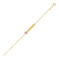 14k Yellow Gold 5 1/2 inch Childrens ID Bracelet with Enameled Heart