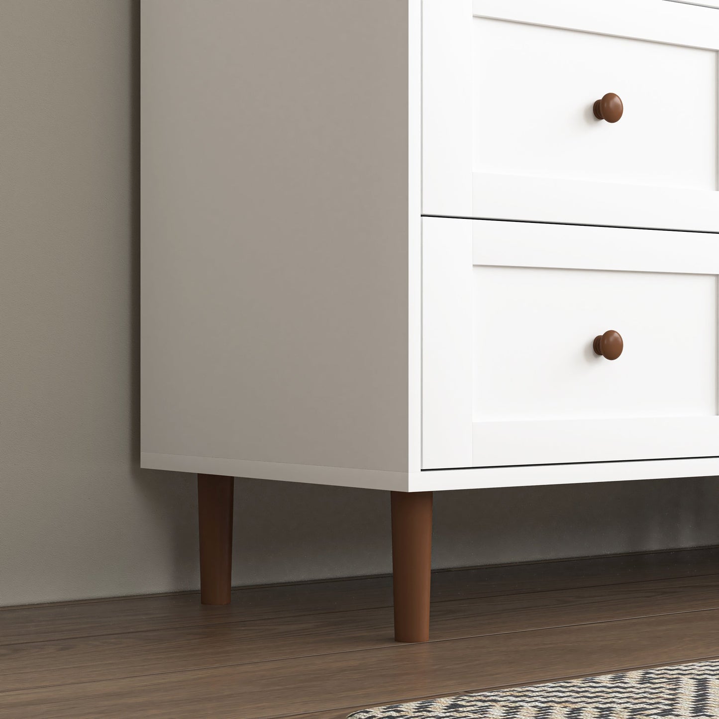 White MDF Display Storage Cabinet with Glass Doors and Adjustable Shelves