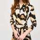 Joseph Ribkoff - Animal Print Faux Wrap Sheath Dress