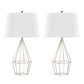 Diana 29" Contemporary Metal Table Lamp Set in Polished Nickel