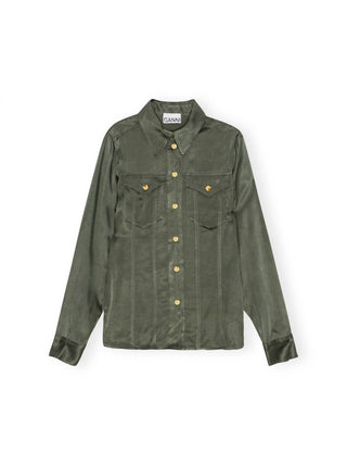 Ganni - Washed Satin Shirt