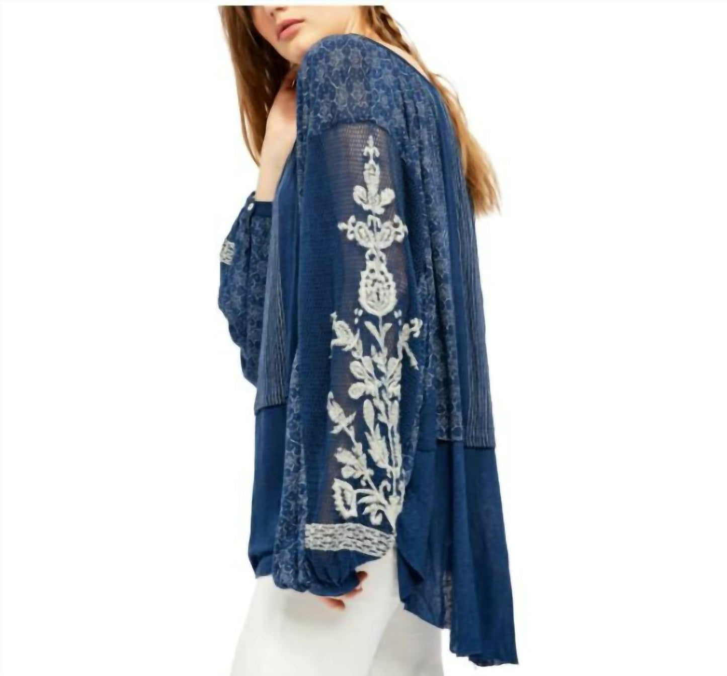 Free People - Indigo Dreams Embroidered Tunic