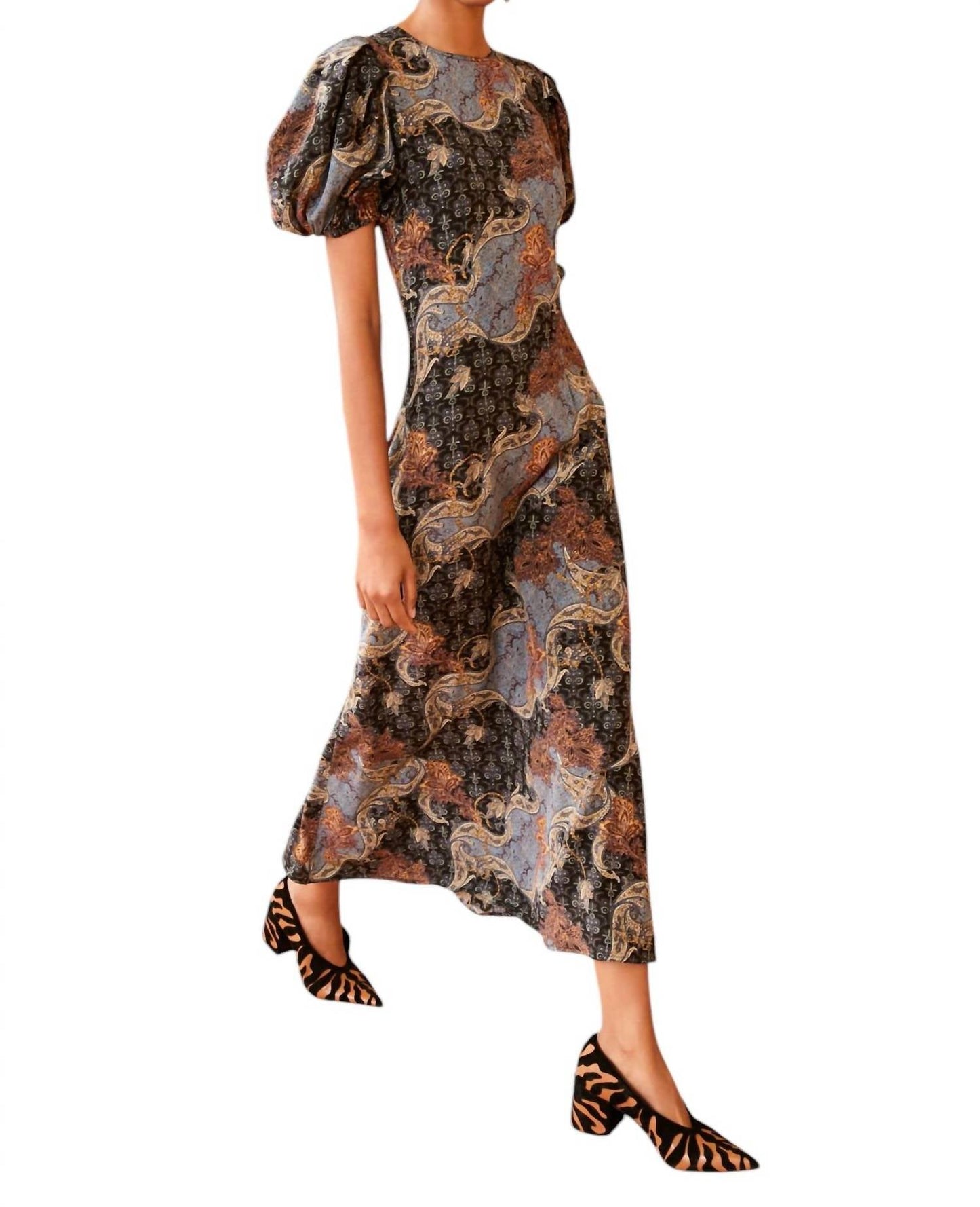 Ulla Johnson - Calais Blue Paisley Silk Midi Dress