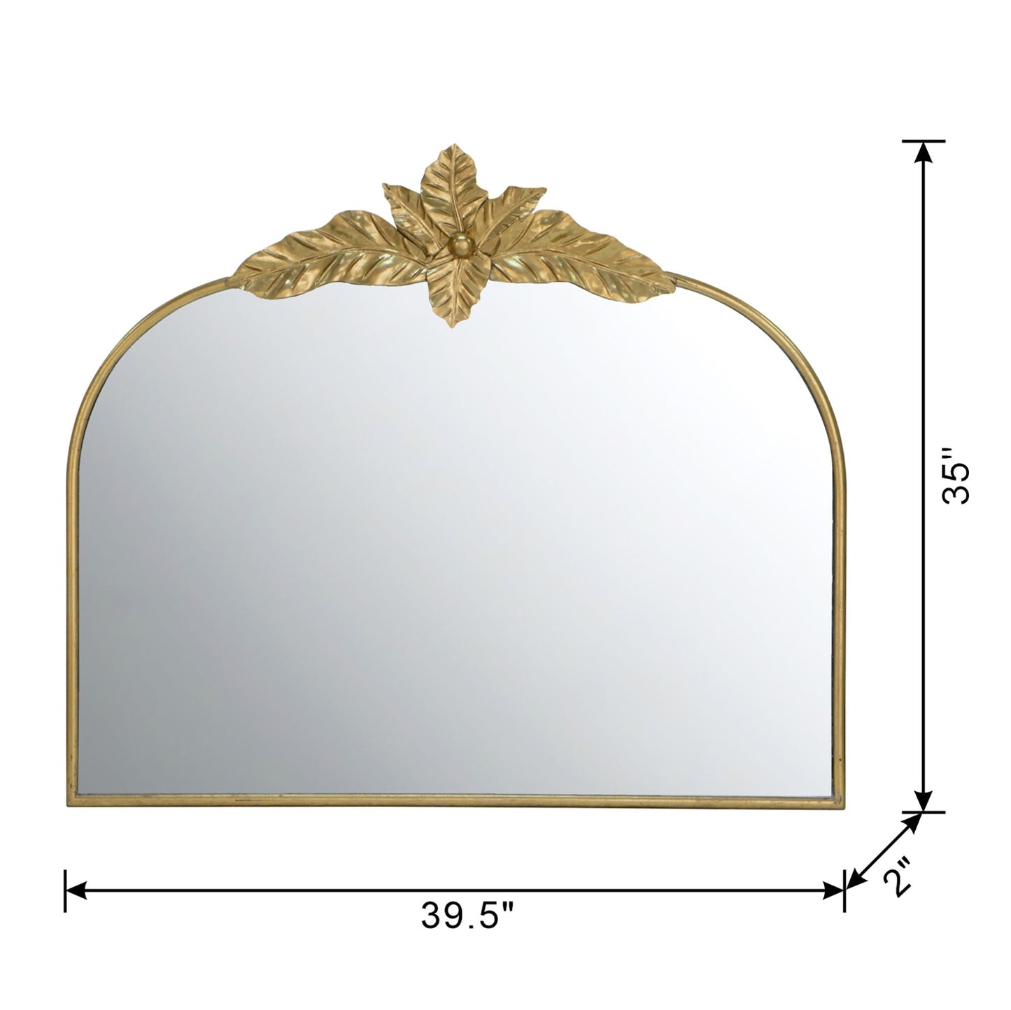 Arched Wall Mirror with Metal Frame
