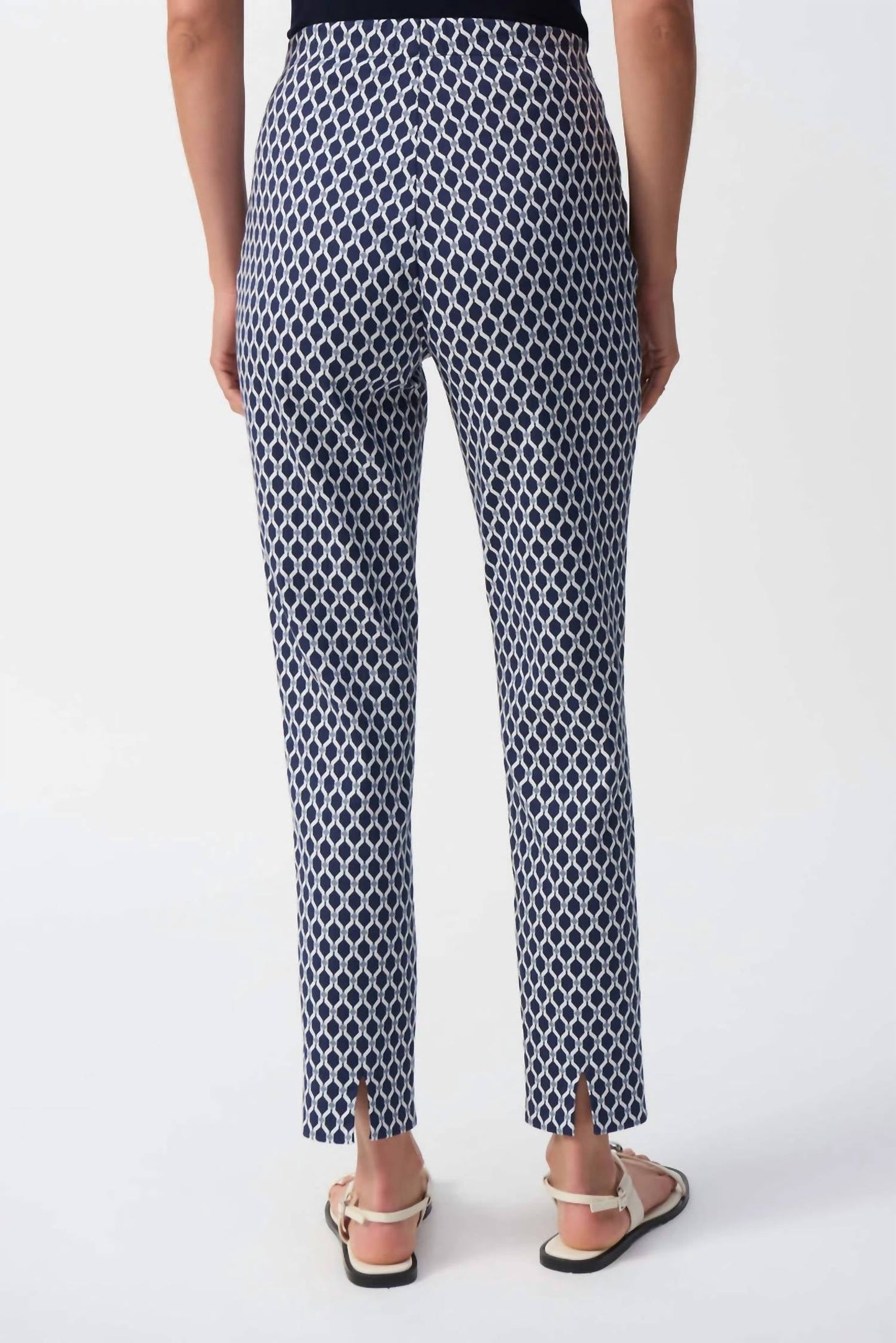 Joseph Ribkoff - Geometric Jacquard Slim Ankle Pant