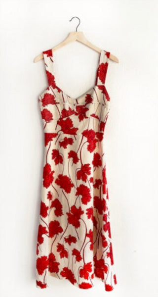 Greylin - Women's Madi Linen Sweetheart Neck Midi Dress