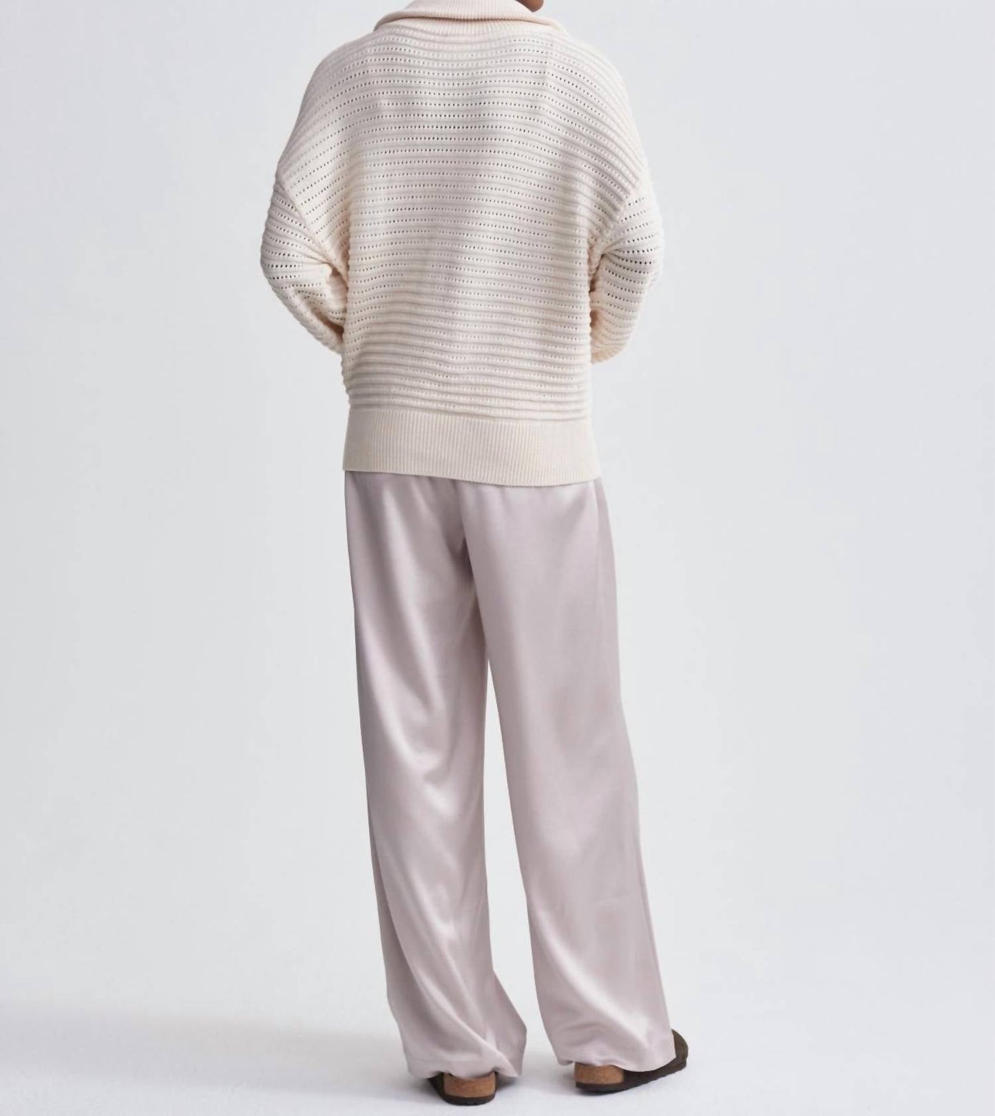 Varley - Tara Pointelle Half-zip Knit Pullover
