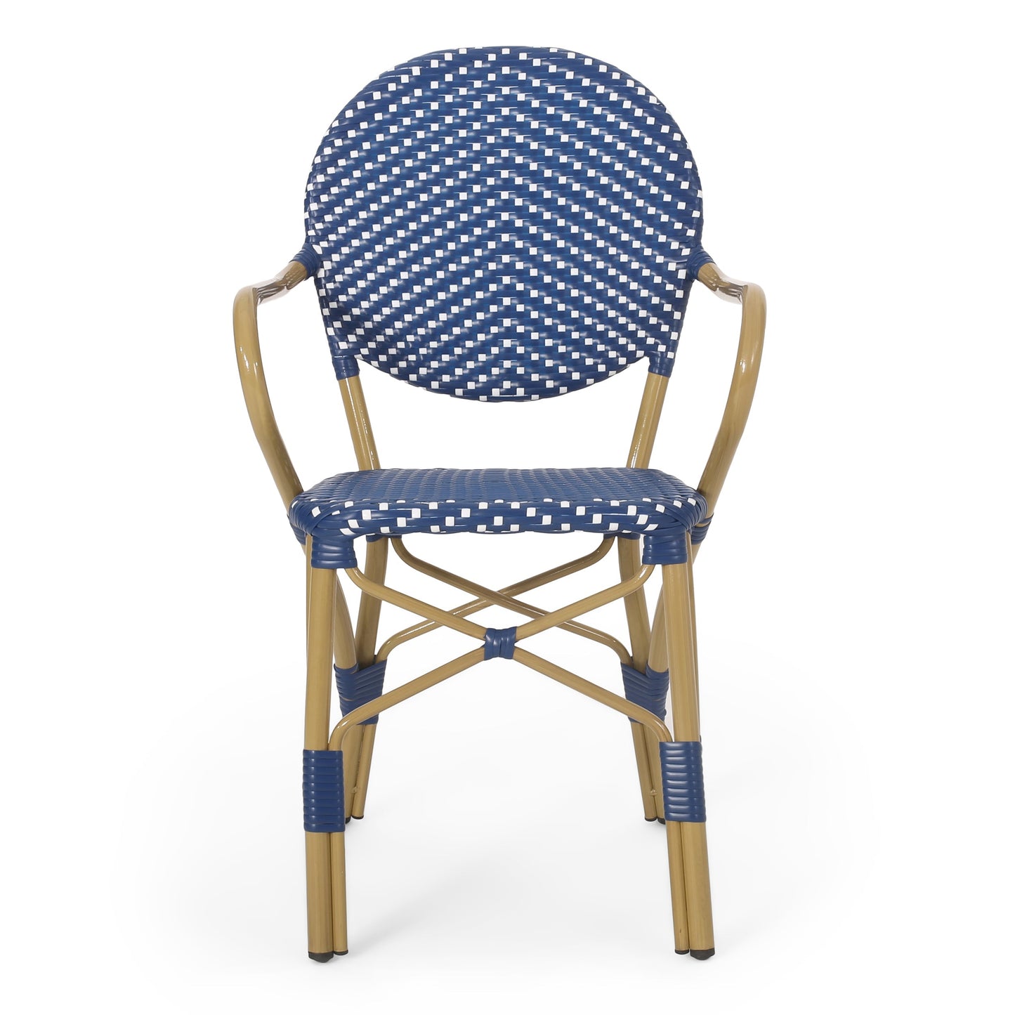 Outdoor PE Rattan and Aluminum 3 Piece French Bistro Set