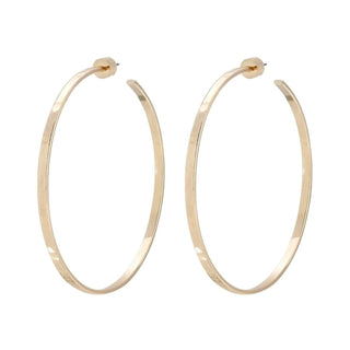 Eklexic - Women's 2.5" Hammered Hoop Earrnings