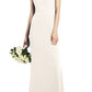 After Six Ivory Bow Neck Crepe Gown