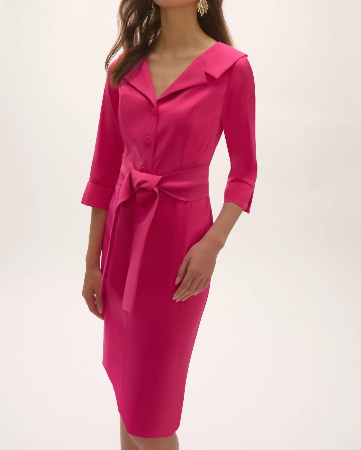 Joseph Ribkoff - Belted Stretch Taffeta Shirt Dress