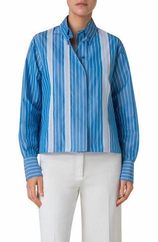 Akris Punto - Pyjama Stripe Boxy Collared Shirt