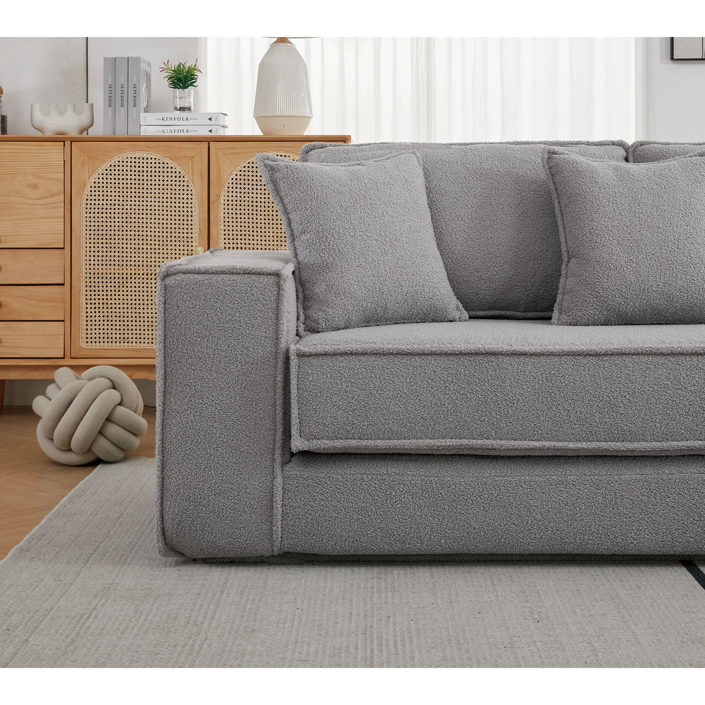 Folding Convertible 3-Seat Sleeper Sofa Bed in Gray