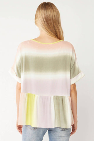 Entro - Rainbow Peplum Top