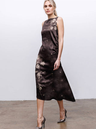 Go By Go Silk - Shirr It Up Midi Dress