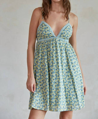 By Together - Floral Print V-neck Flare Mini Dress