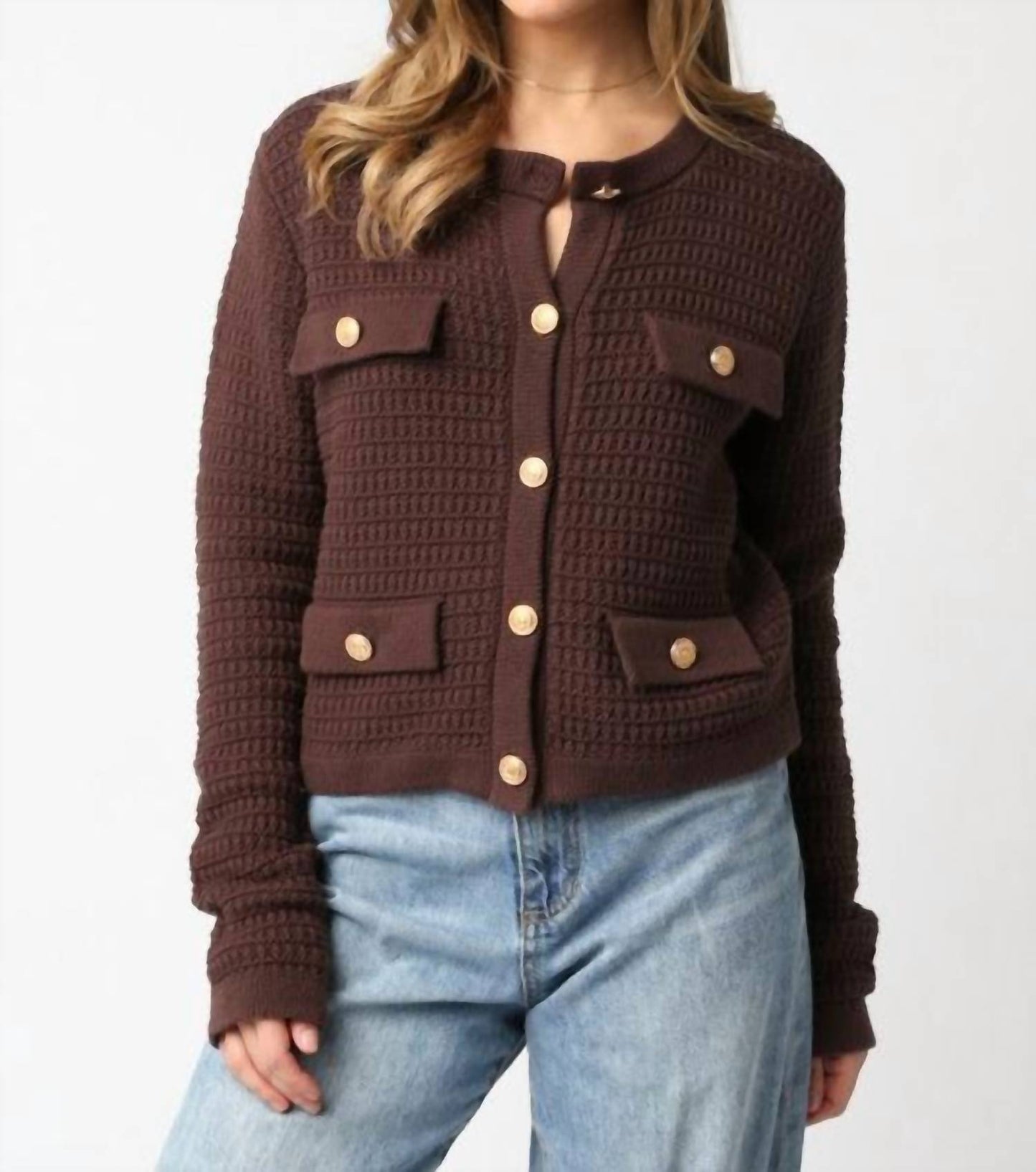 Olivaceous - Maggie Button Sweater