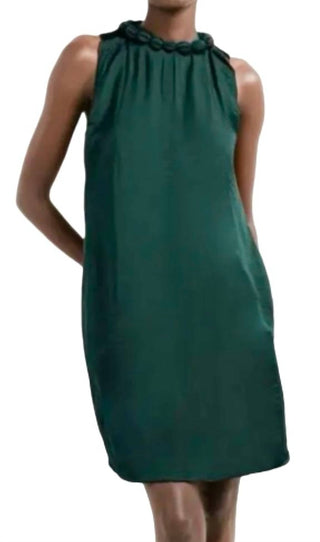 Naked Zebra - Neckline Accent Mini Shift Dress