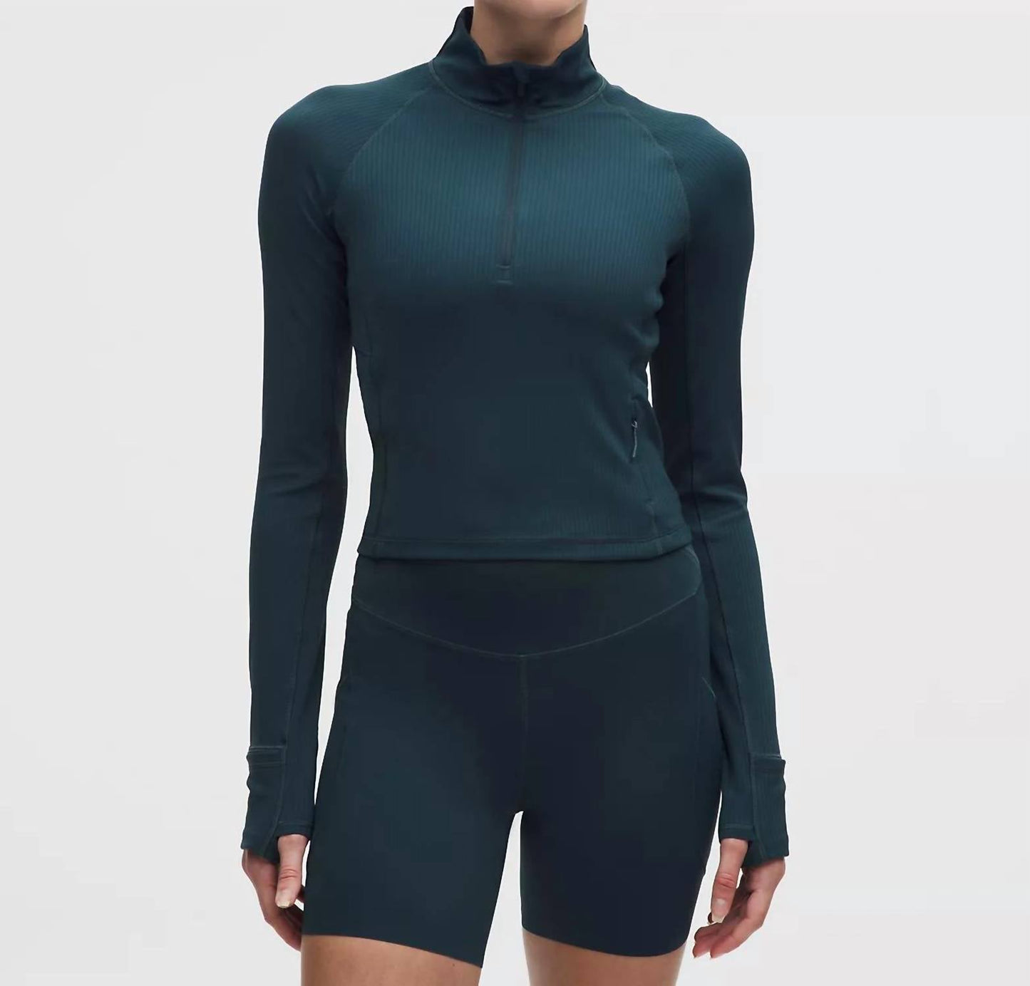 Lululemon - It's Rulu Ribbed Cropped Half Zip Sweatshirt