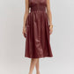 Entro - Women's Faux Leather Sleevless Midi Dress