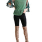 Umgee - Floral & Animal Bell Sleeve Top