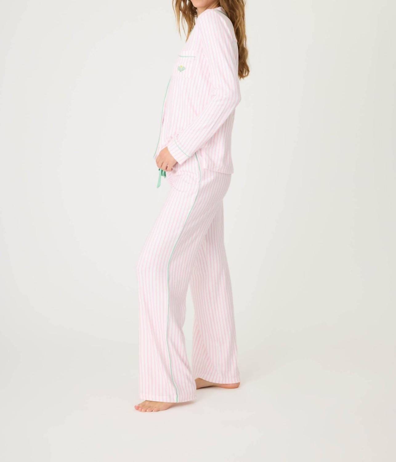 Pj Salvage - Happiest On The Court Pickleball Striped Pajama Set