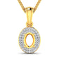 0.17 Carat Genuine White Diamond 14K Yellow Gold Semi Mount Pendant - holds 7x5mm Oval Gemstone